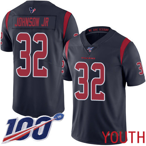Houston Texans Limited Navy Blue Youth Lonnie Johnson Jersey NFL Football #32 100th Season Rush Vapor Untouchable